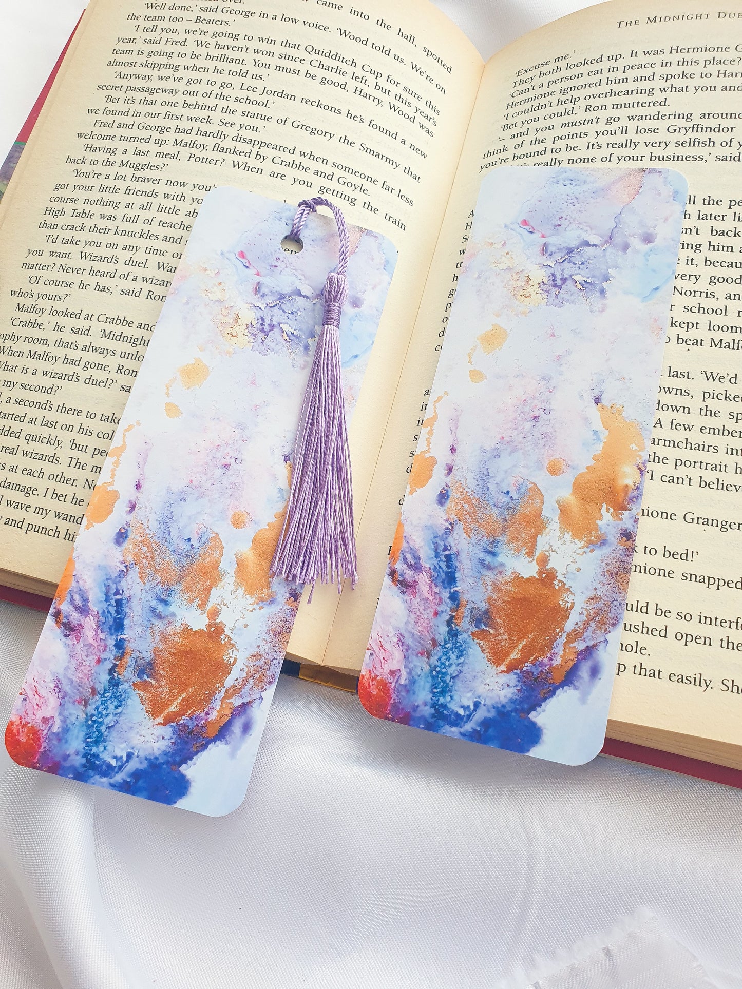 Purple Alcohol Ink bookmark