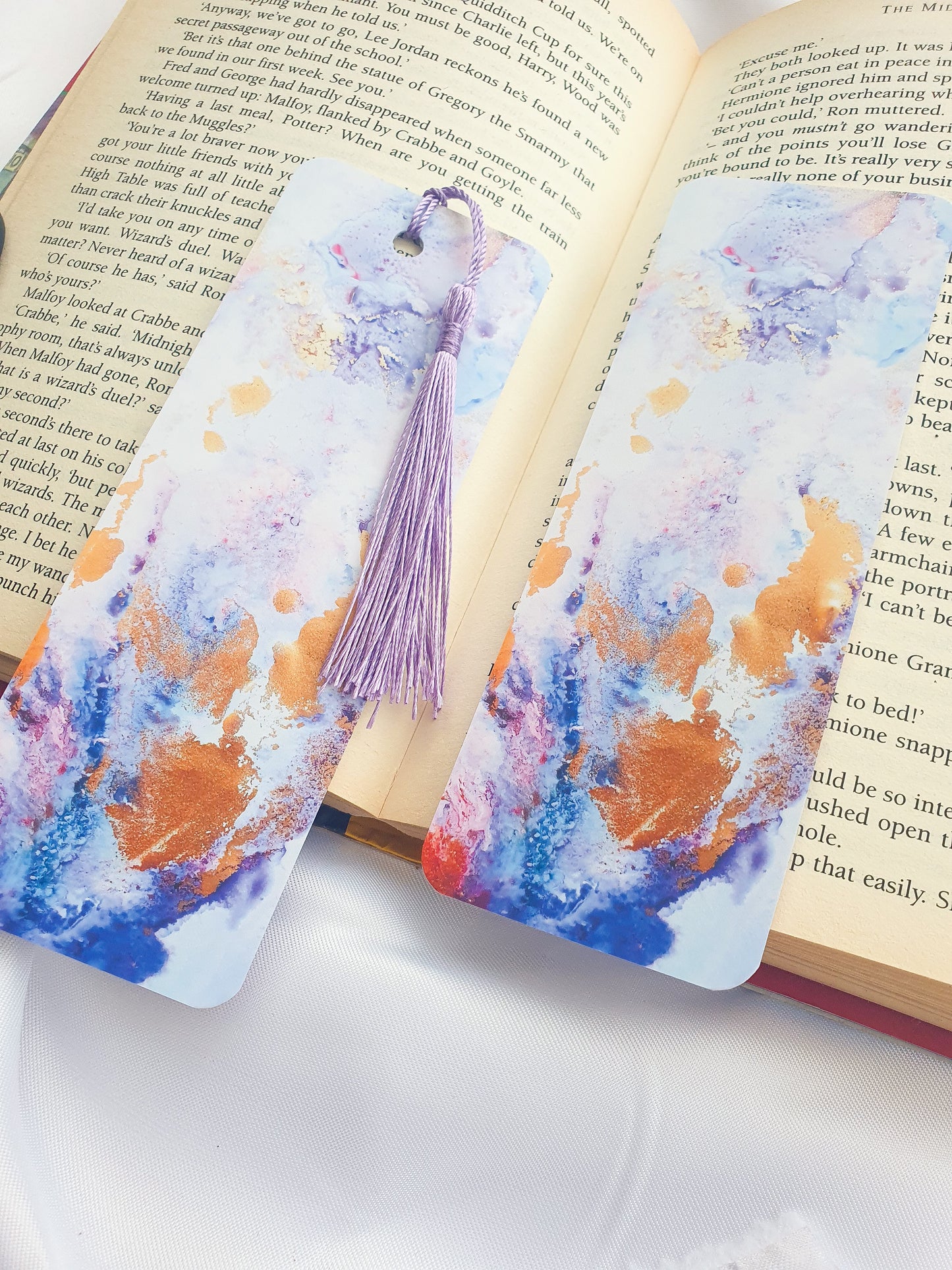 Purple Alcohol Ink bookmark