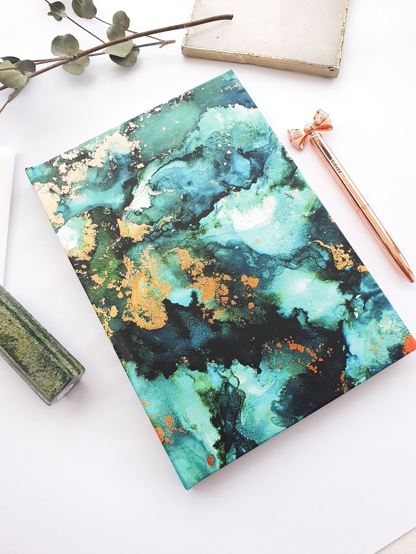 A5 Green Hardback Notebook