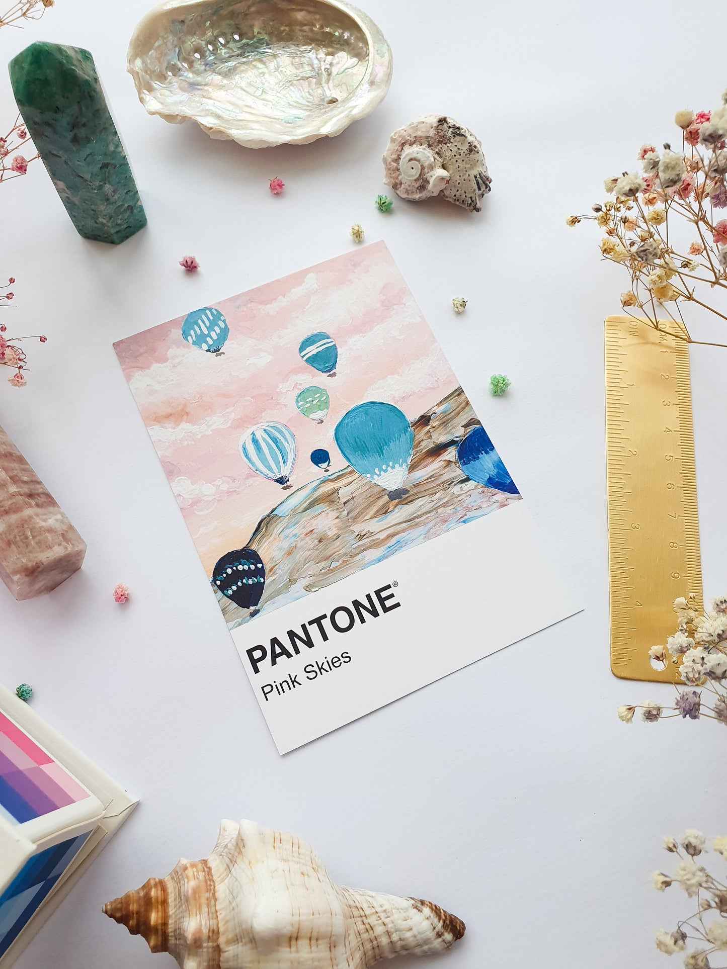 Pink Skies Pantone Print - A5 Postcard