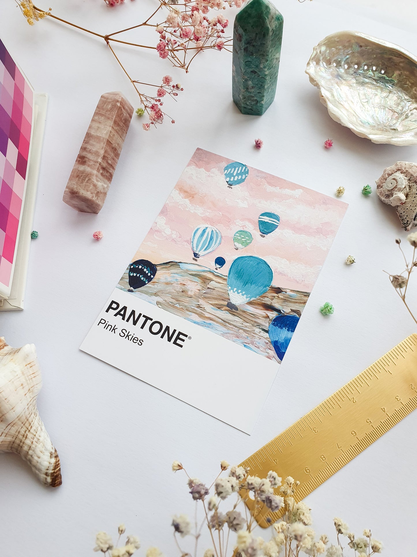 Pink Skies Pantone Print - A5 Postcard