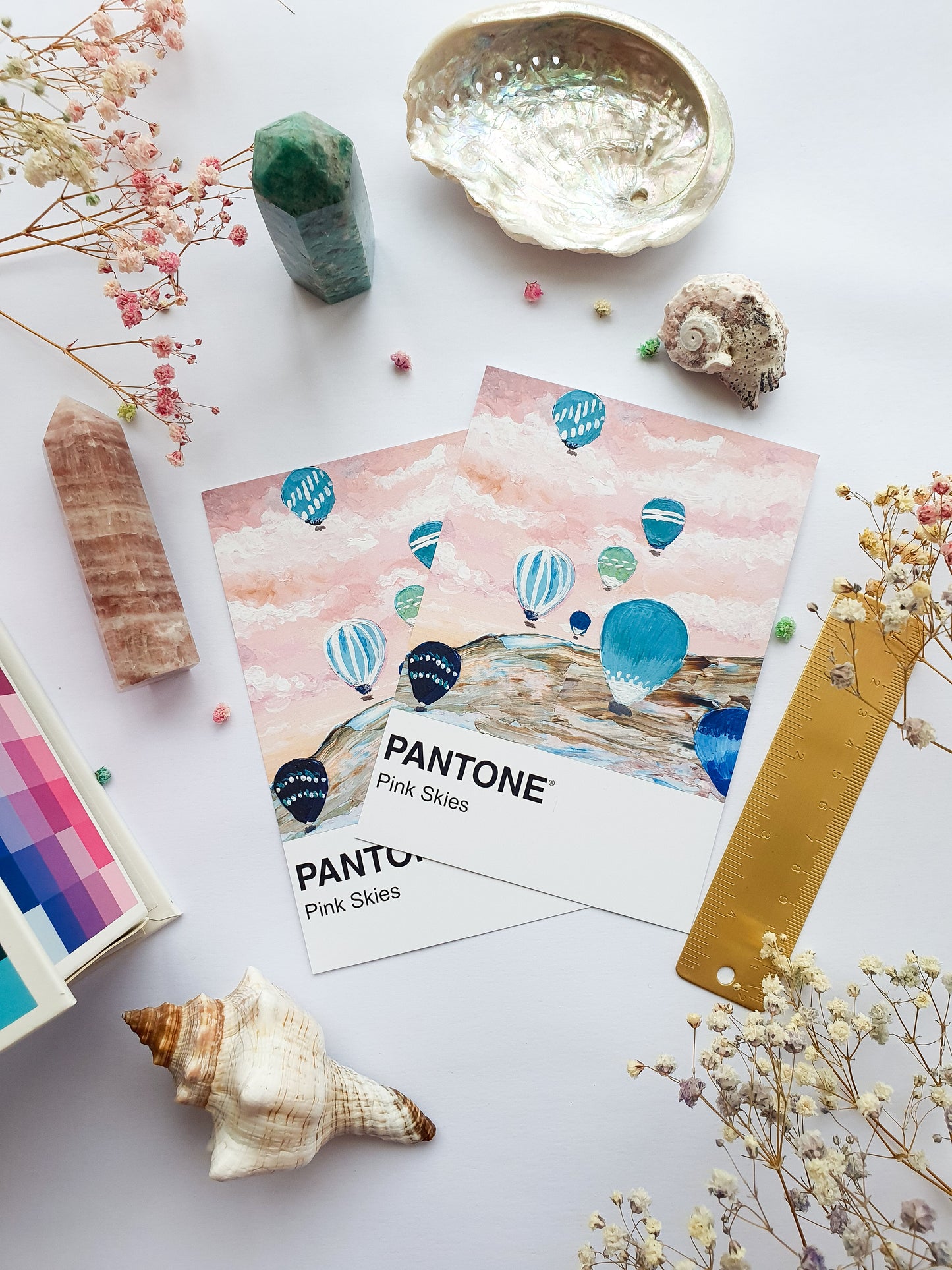 Pink Skies Pantone Print - A5 Postcard