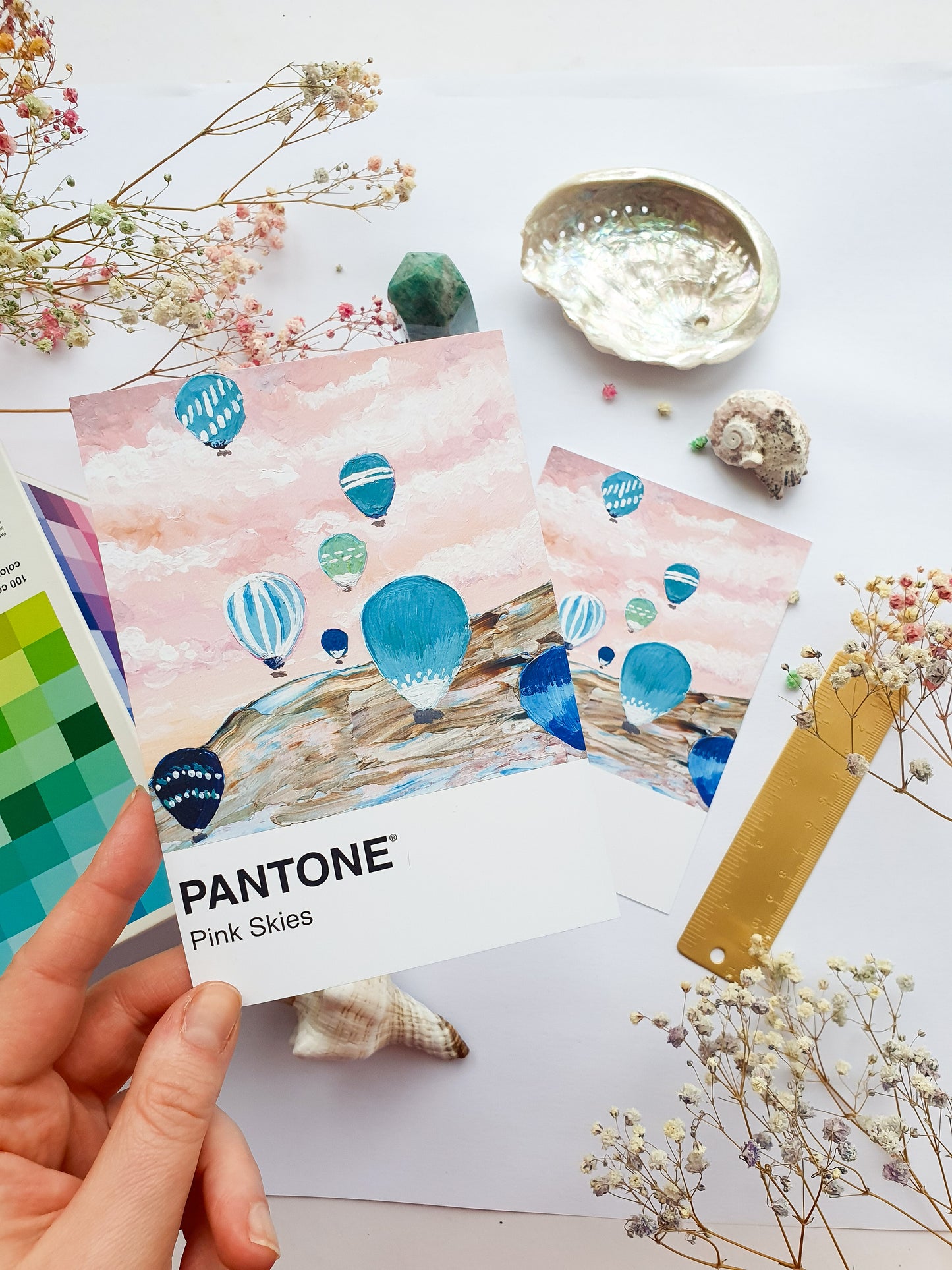 Pink Skies Pantone Print - A5 Postcard