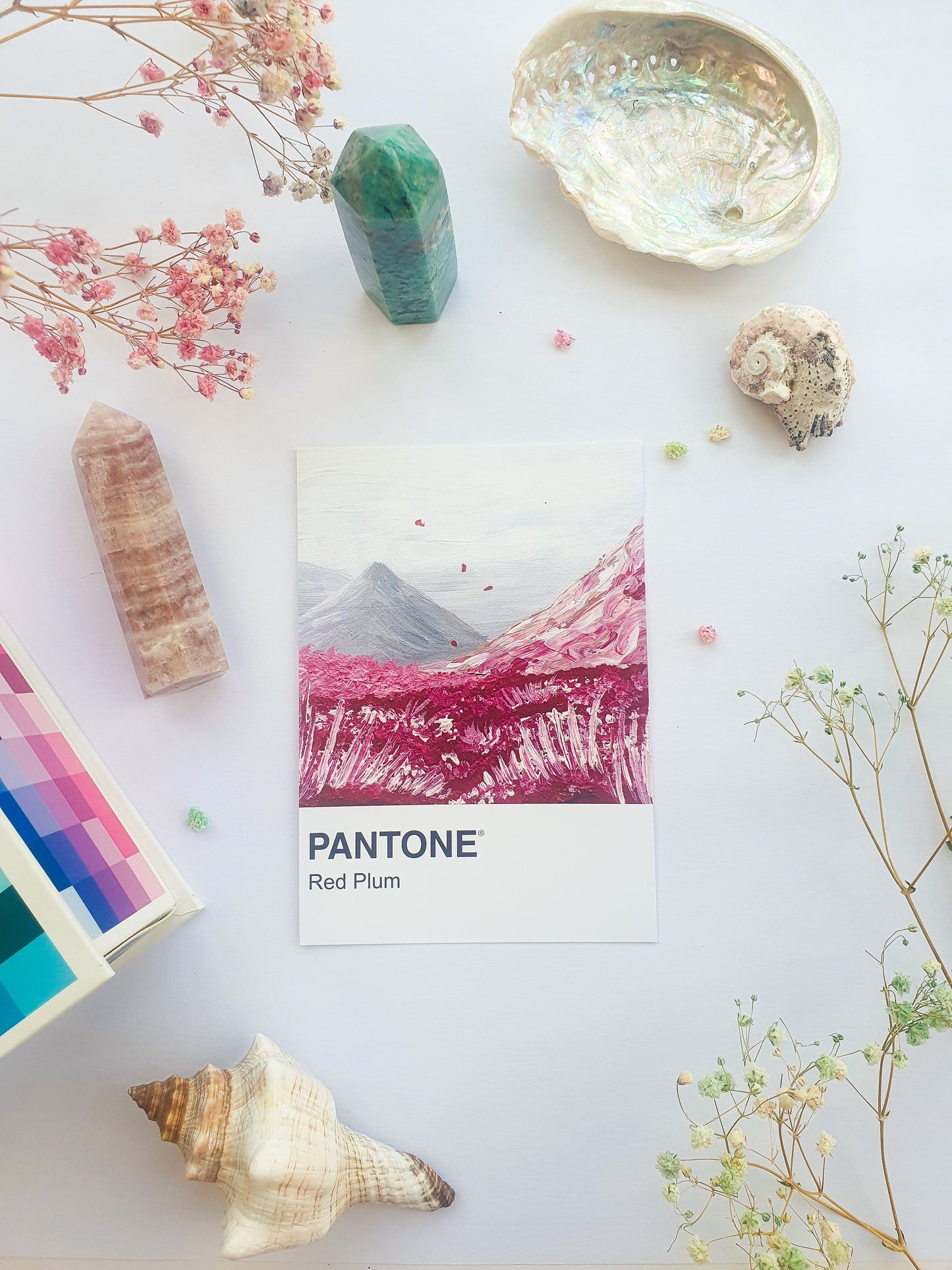 Red Plum Pantone Print - A5 Postcard
