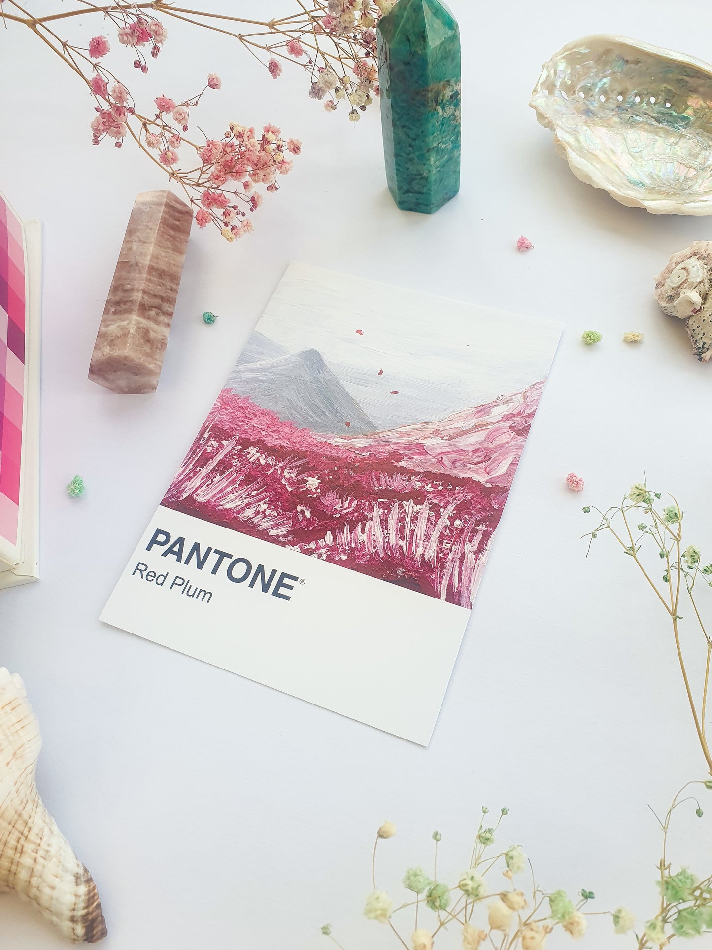 Red Plum Pantone Print - A5 Postcard