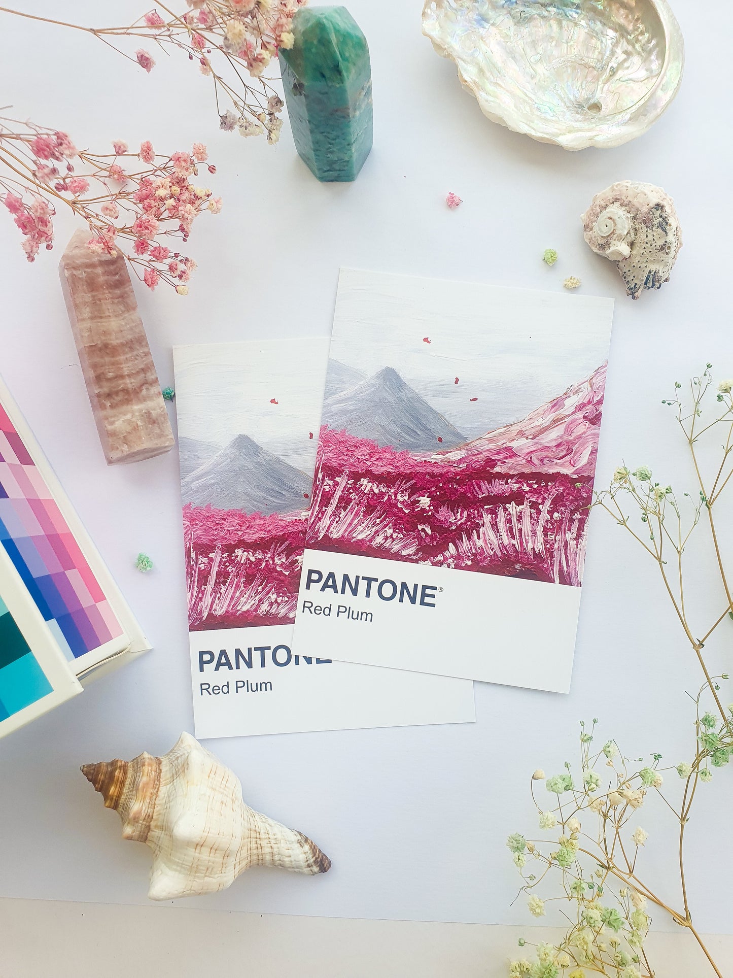 Red Plum Pantone Print - A5 Postcard