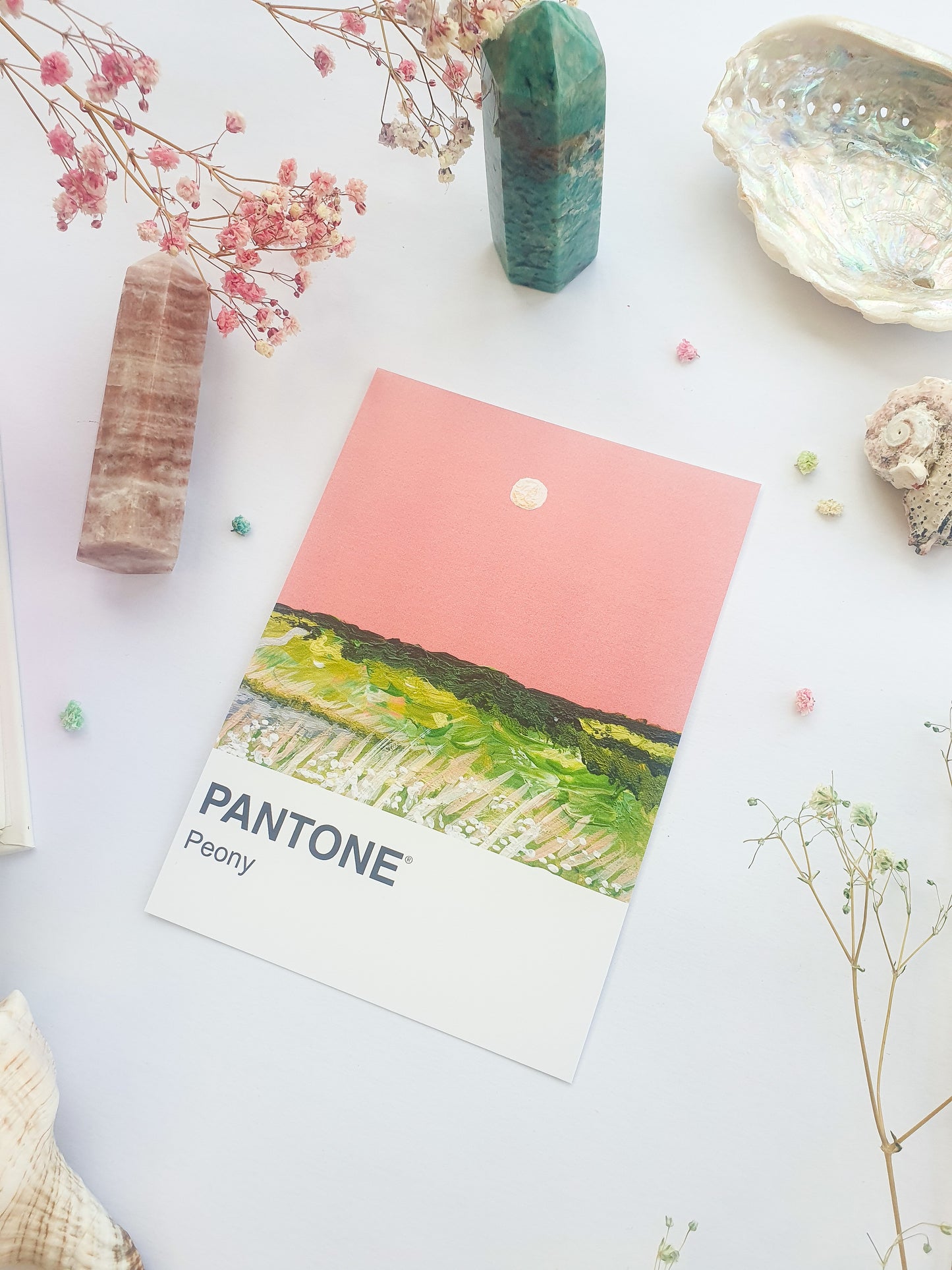 Peony Pantone Print - A5 Postcard