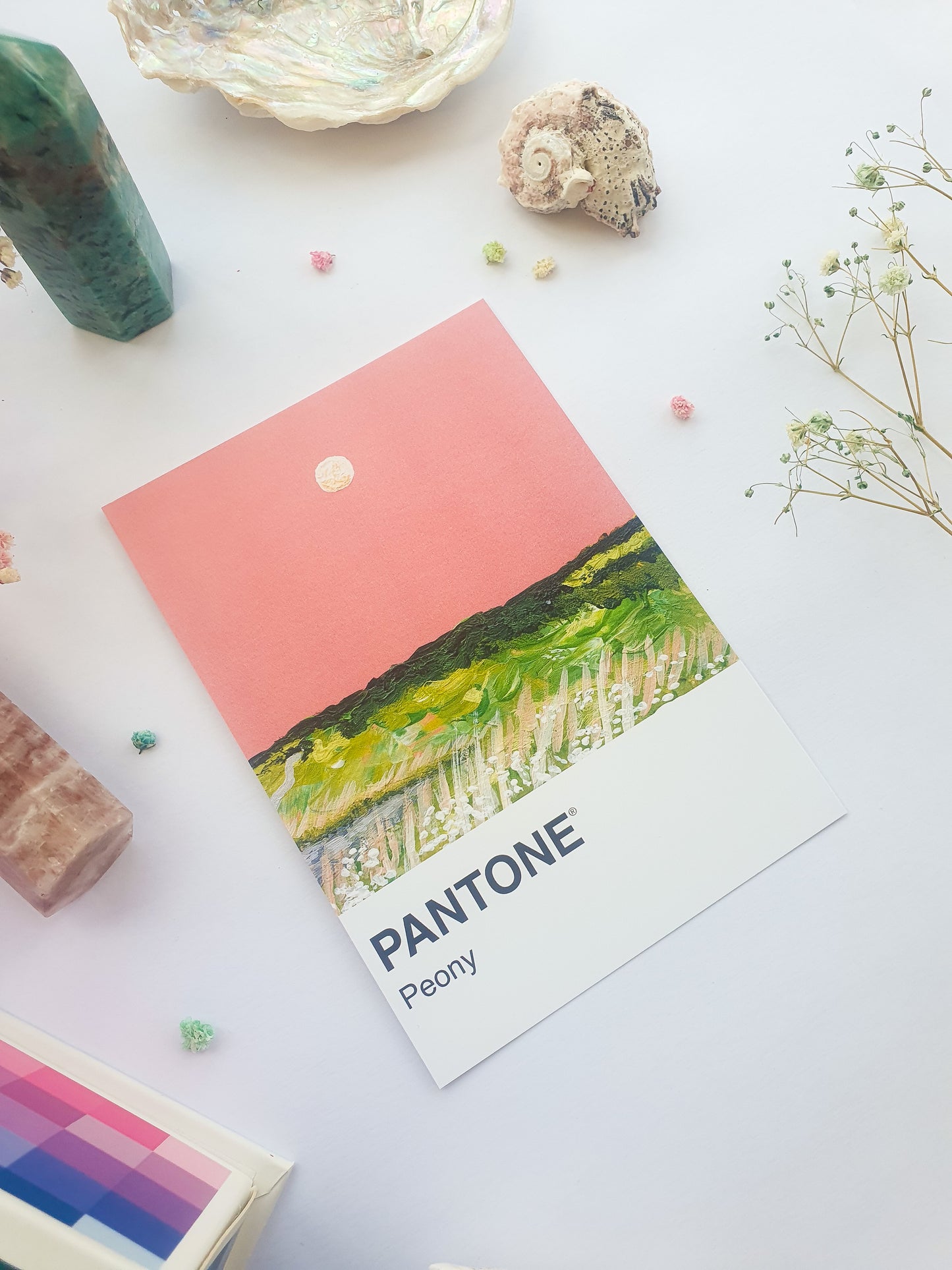 Peony Pantone Print - A5 Postcard