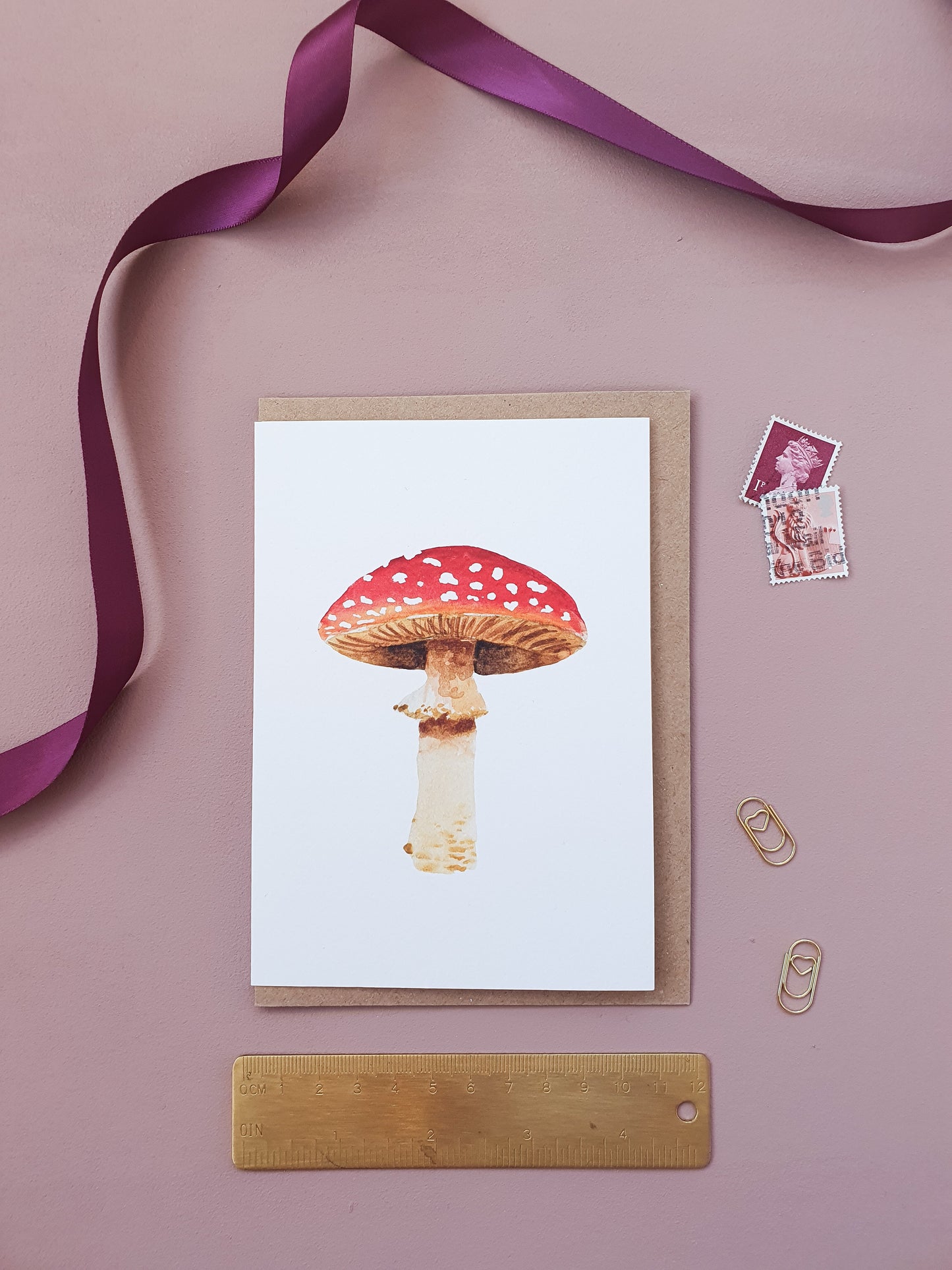Mushroom Watercolour Greeting Card