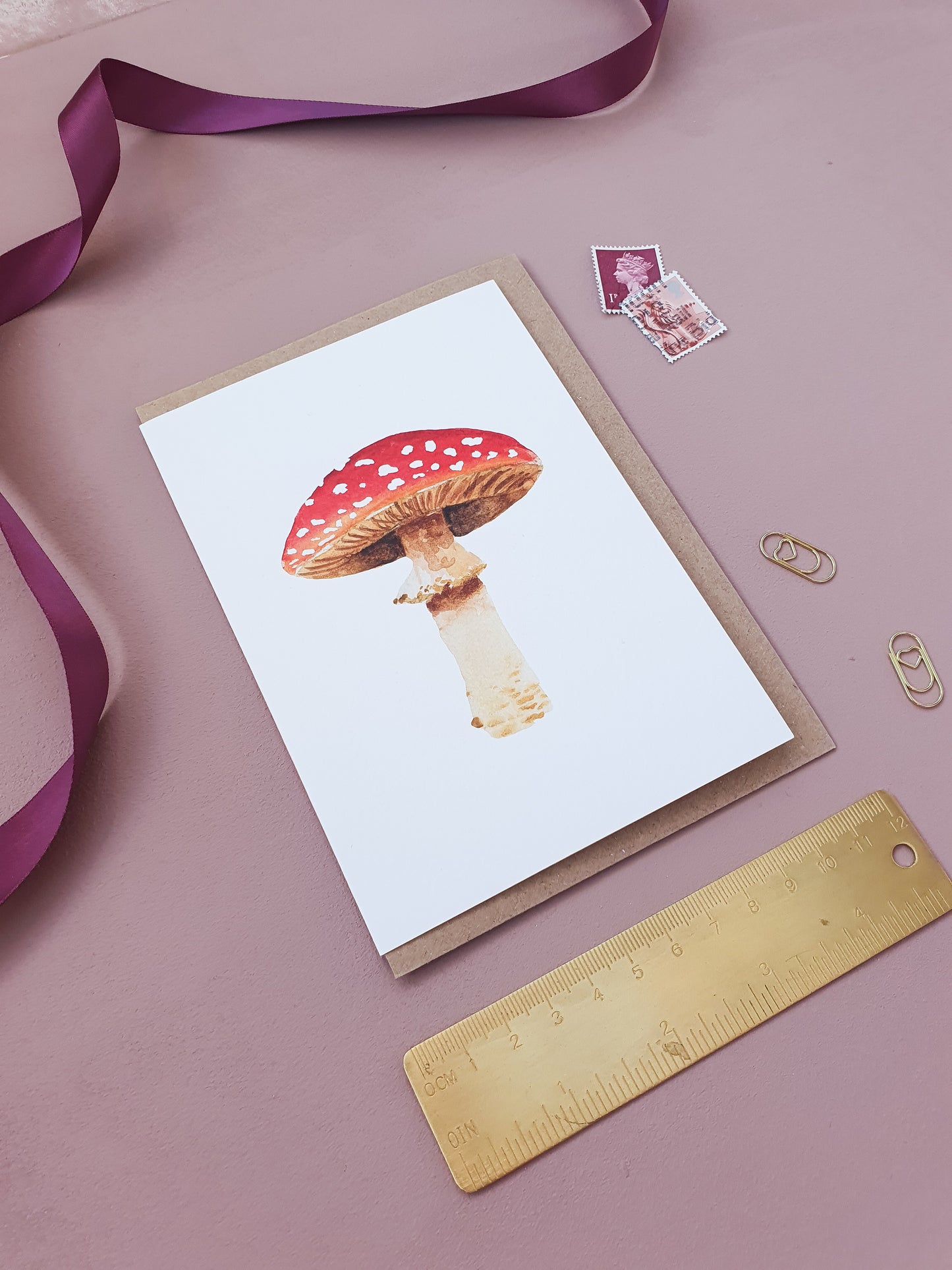 Mushroom Watercolour Greeting Card