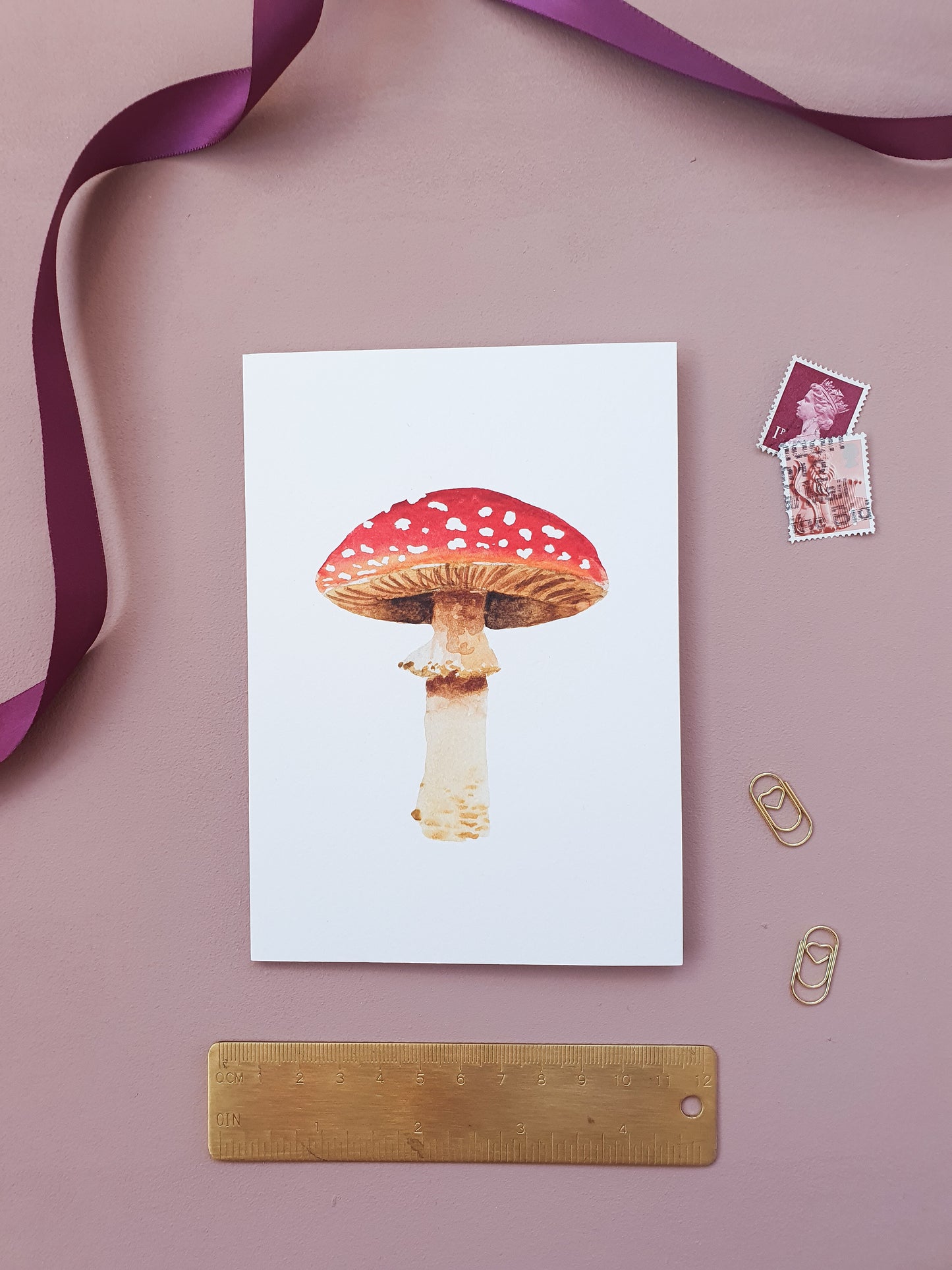 Mushroom Watercolour Greeting Card