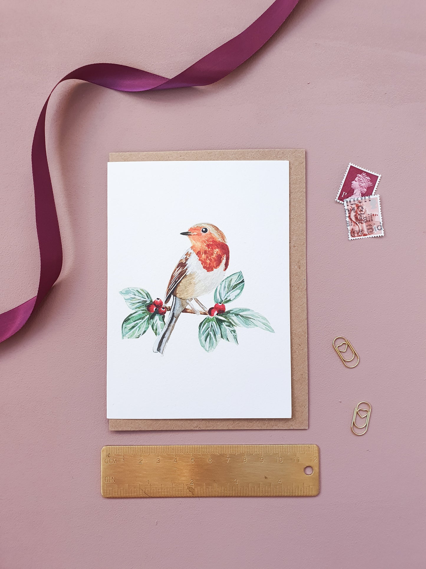 Robin Watercolour Greeting Card