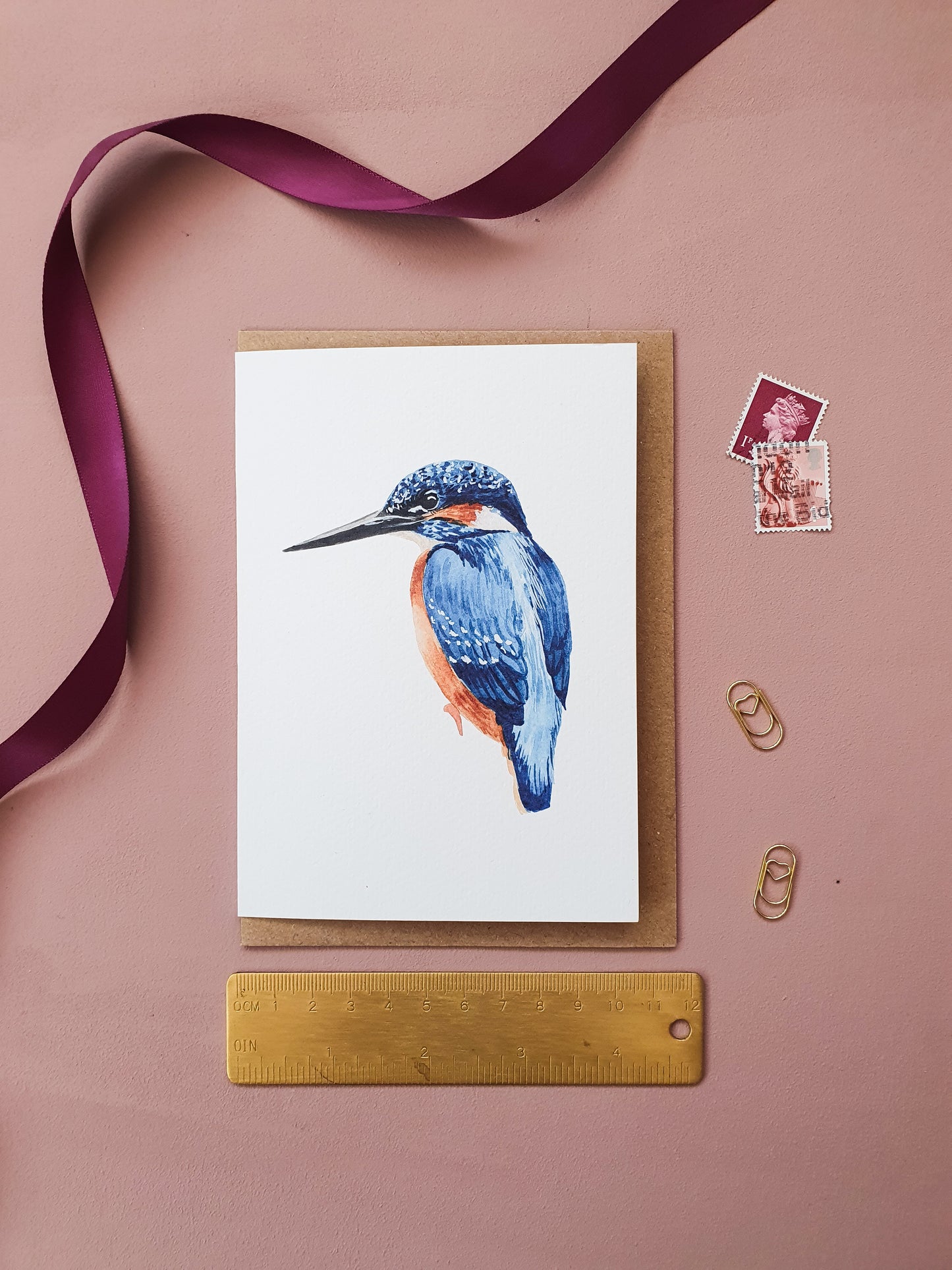 Kingfisher Watercolour Greeting Card