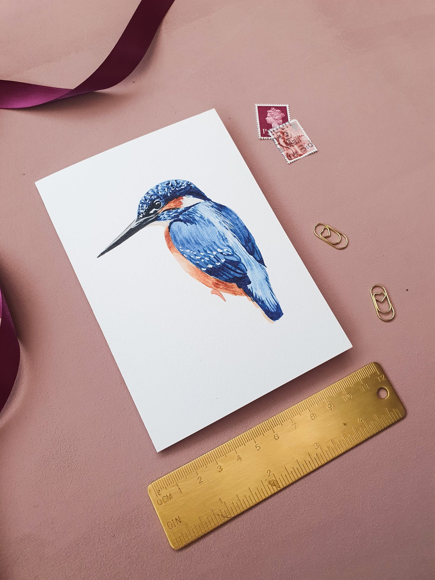 Kingfisher Watercolour Greeting Card