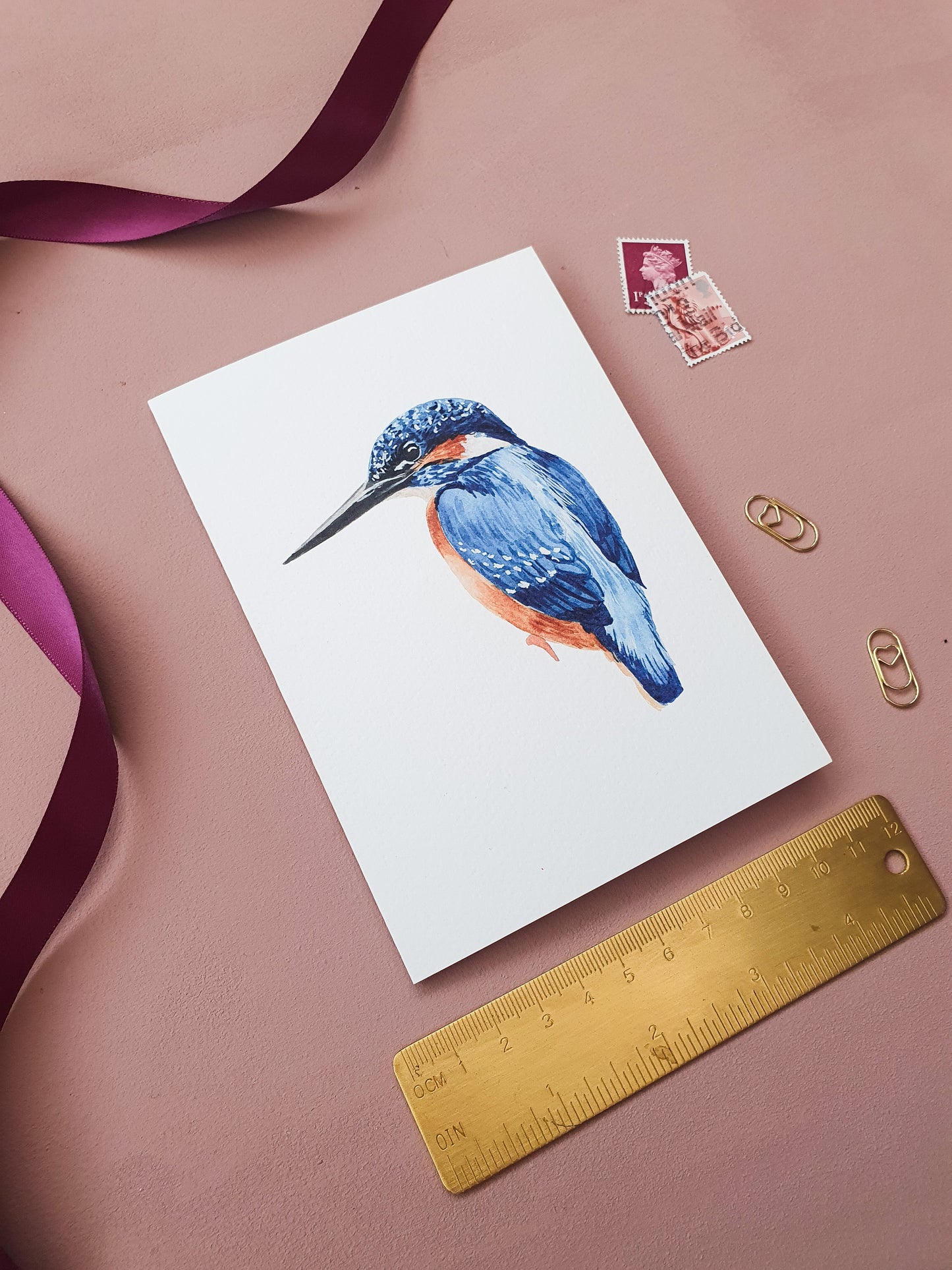 Kingfisher Watercolour Greeting Card